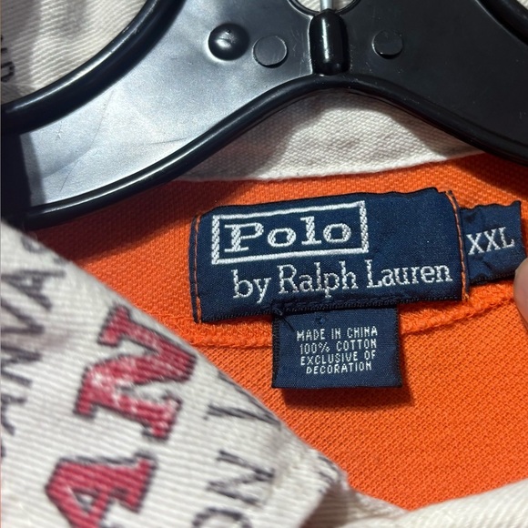 Polo Ralph Lauren Sporting Goods Orange and Navy Rugby Polo Shirt Men’s XXL - Picture 5 of 7